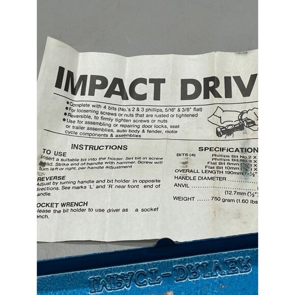 impact driver blue metal case includes 2 bits made in Tawain READ - Picture 7 of 7